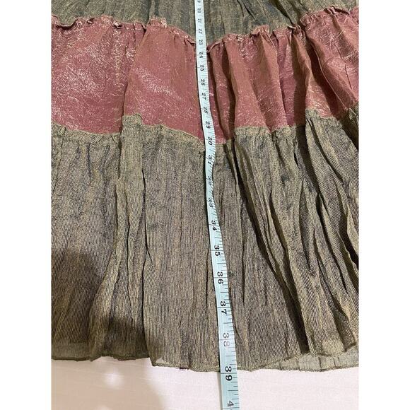 Vtg Chez Vous De France Maxi Boho peasant tiered Skirt 12 Y2K Fairy Goth Goblin - Picture 5 of 6